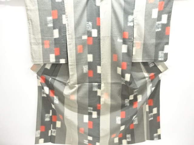 JAPANESE KIMONO / ANTIQUE TAISHO ROMANTIC STYLE: MASU PATTERN WOVEN- H